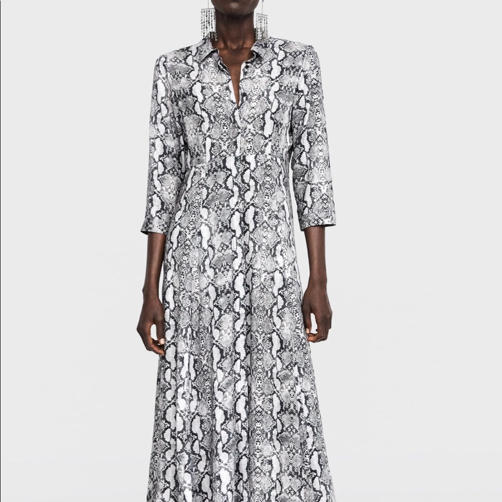ZARA!! Snakeskin Printed Dress